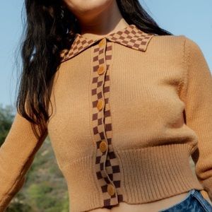 Lisa Says Gah Checkered Cardigan